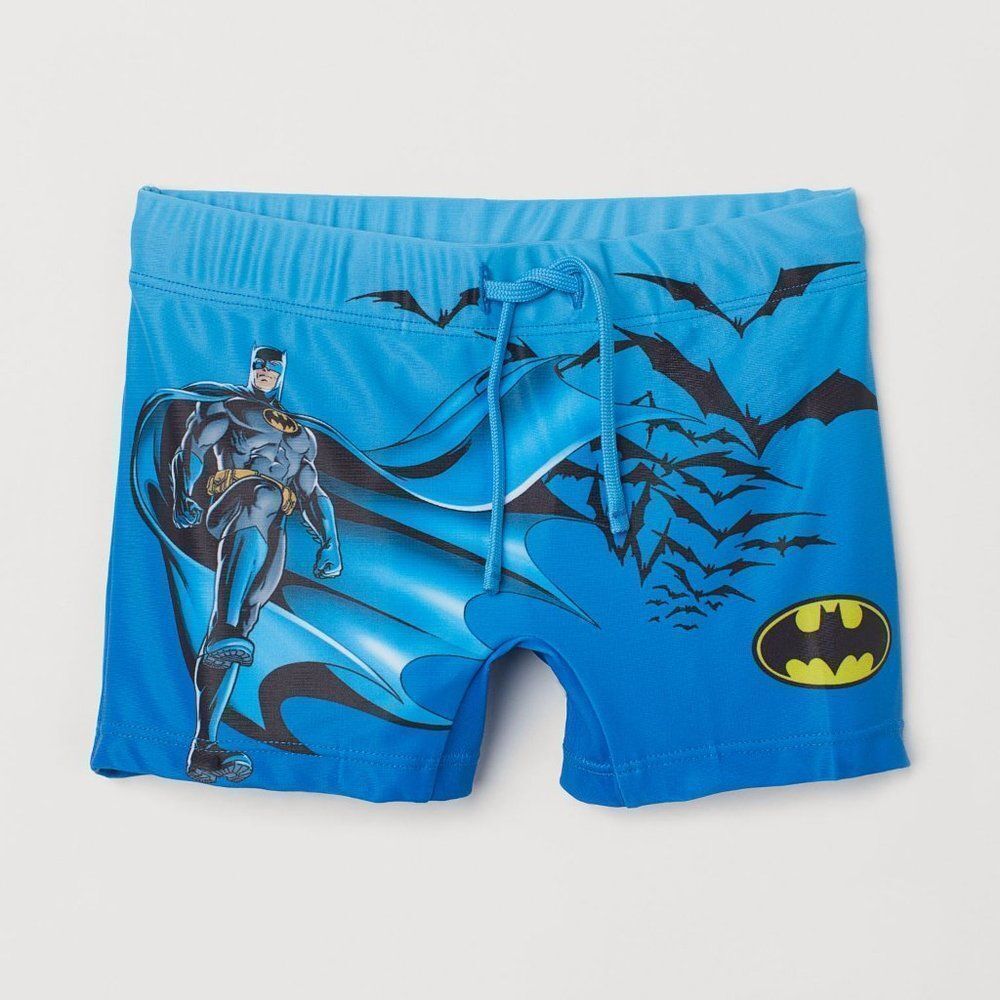 NEW H&M Printed Swim Trunks Blue/Batman